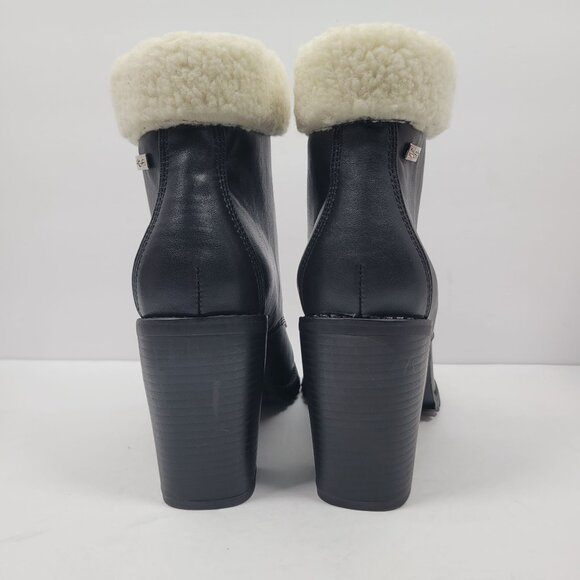 Bebe Kimmberly Women's Black Ankle High Laced Chunky Heels Boots US Size 11 NWOT - Picture 4 of 12